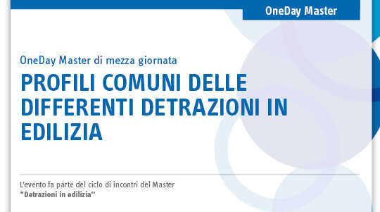 Immagine Profili comuni delle differenti detrazioni in edilizia | Euroconference